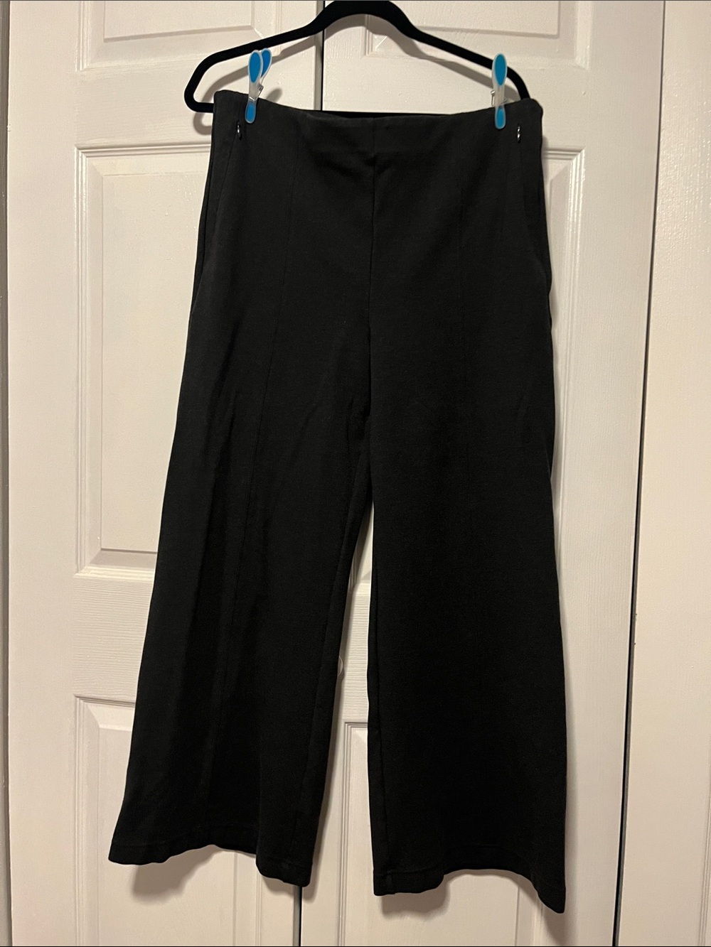 LOFT Charcoal Grey Wide-Leg Pull-On Pants